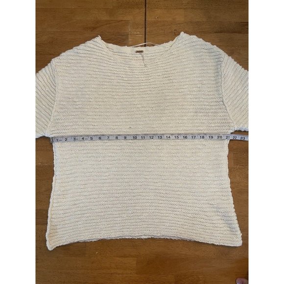 Free People Women's Sweater Chunky Knit‎ Oversized  Ivory Sz XS - Picture 3 of 5